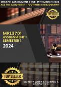 MRL3701 (Insolvency Law) Assignment 1 (SEM 1 2024) Exceptional Attention to Detail in Footnotes, Bibliography, and Overall Quality Assurance!) Due  15th March 2024. 