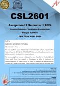 CSL2601 Assignment 2 (COMPLETE ANSWERS) Semester 1 2024 - DUE April 2024