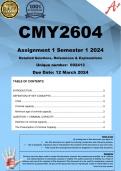 CMY2604 Assignment 1 (COMPLETE ANSWERS) Semester 1 2024 (692413) - DUE 12 March 2024