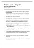 4 Practice Exams with Open-Ended Questions (3x 10Q, 1x 5Q) - Cognitive Neuropsychology