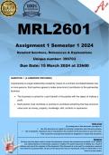 MRL2601 Assignment 1 (COMPLETE ANSWERS) Semester 1 2024 (399703) - DUE 15 March 2024