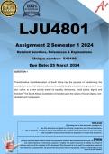 LJU4801 Assignment 2 (COMPLETE ANSWERS) Semester 1 2024 (540106) - DUE 25 March 2024