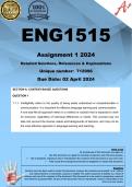 ENG1515 Assignment 1 (COMPLETE ANSWERS) 2024 (712996) - DUE 2 April 2024 