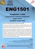 ENG1501 Assignment 1 (COMPLETE ANSWERS) 2024 - DUE 16 April 2024 