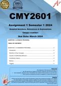 CMY2601 Assignment 1 (COMPLETE ANSWERS) Semester 1 2024  - DUE March  2024