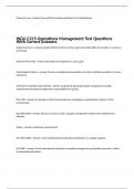 WGU C215 Operations Management Test Questions With Correct Answers 