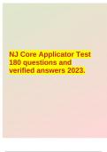 NJ Core Applicator Test 180 questions and verified answers 2023.