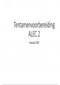 Samenvatting op hoofdlijnen tentamen ALEC2