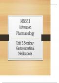  MN 553 MN553 Advanced Pharmacology Unit 3 SeminarGastrointestinal Medications