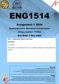 ENG1514 Assignment 1 (COMPLETE ANSWERS) 2024 (714484) - DUE 2 May 2024 