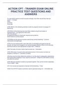 ACTION CPT - TRAINER EXAM ONLINE PRACTICE TEST QUESTIONS AND ANSWERS