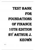 Test Bank for Foundations of Finance 10th Edition by Arthur J. Keown.