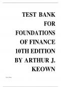 Test Bank for Foundations of Finance 10th Edition by Arthur J. Keown