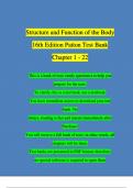 Structure and Function of the Body 16th Edition Patton Test Bank| Complete Chapter 1 - 22 | 100 % Verified
