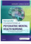 TEST BANK FOR Varcarolis' Foundations of Psychiatric Mental Health Nursing: A Clinical Approach 8th Edition by Margaret Jordan Halter, Chapter 1-36 | Complete Guide A+