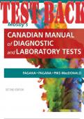 TEST BANK for Mosby's Canadian Manual of Diagnostic and Laboratory Tests 2nd Edition by Pagana, Pike-MacDonald, Kathleen. (Complete 13 Chapters)