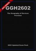 GGH2602 Updated Exam Pack (2023) Oct/Nov - The Geography of Services Provision  [A+]