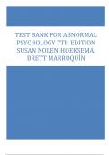 TEST BANK FOR ABNORMAL  PSYCHOLOGY 7TH EDITION  SUSAN NOLEN-HOEKSEMA,  BRETT MARROQUÍN
