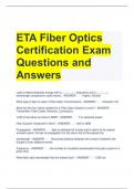 ETA Fiber Optics Certification Exam Questions and Answers
