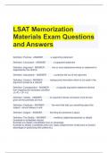 LSAT Memorization Materials Exam Questions and Answers