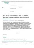 HC Verma i Solutions for Class 12 Science Physics Chapter 1 - Introduction To Physics