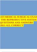 ATI MEDICAL SURGICAL EXAM THE REPRODUCTIVE SYSTEM QUESTIONS AND ANSWERS 2023 ALL CORRECT.