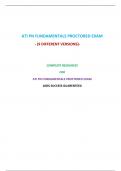 ATI PN Fundamentals Proctored Exam (9 Versions) (NGN, Latest-2023)/ PN ATI Fundamentals Proctored Exam / ATI PN Proctored Fundamentals Exam |Complete Document for A.T.I|