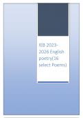 English Poetry IEB 2024 With select  Poems and Donker web summary.