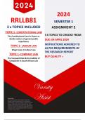 RRLLB81 - "2024" - 3  x TOPICS INCLUDED TO CHOOSE FROM - ASSIGNMENT 2 (SEMESTER 1)- DUE 04 APRIL 2024 ( Fully referenced with footnotes & bibliography) Buy Quality