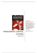 Samenvatting "Management Control Systems"