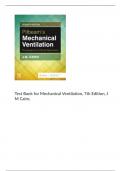 Test Bank for Mechanical Ventilation, 7th Edition, J M Cairo with complete solution