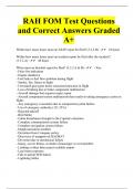RAH FOM Test Questions and Correct Answers Graded A+