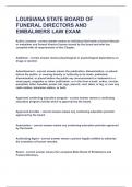 LOUISIANA STATE BOARD OF FUNERAL DIRECTORS AND EMBALMERS LAW EXAM|UPDATED&VERIFIED|100% SOLVED|GUARANTEED SUCCESS