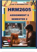 HRM2605 ASSIGNMENT 8 (COMPLETE ANSWERS) Semester 2 2023  - DUE 10 NOVEMBER  2023