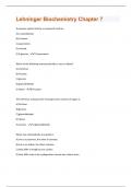 Lehninger Biochemistry Chapter 7 Questions And Answers Graded A+