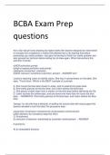 BCBA Exam Prep  questions