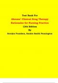 Test Bank - Abrams’ Clinical Drug Therapy  Rationales for Nursing Practice  12th Edition By Geralyn Frandsen, Sandra Smith Pennington | Chapter 1 – 61, Latest Edition|