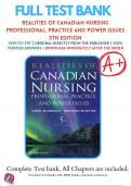 Test Bank for Realities of Canadian Nursing Professional, Practice and Power Issues 5th Edition By Carol McDonald; Marjorie McIntyre 9781496384041 Chapter 1-26 Questions and Answers A+