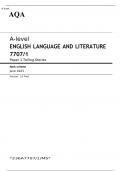 AQA A-level ENGLISH LANGUAGE AND LITERATURE PAPER 1 JUNE 2023 MARK SCHEME: Telling Stories