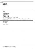 AQA AS HISTORY 7041/1C The Tudors: England, 1485–1603 Component 1C JUNE 2023 QUESTION PAPER and MARK SCHEME