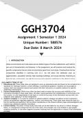 GGH3704 Assignment 1 (ANSWERS) Semester 1 2024 (588576)- DISTINCTION GUARANTEED