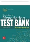 Test Bank For Essentials of Negotiation, 7th Edition All Chapters - 9781260399455