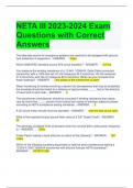 NETA III 2023-2024 Exam Questions with Correct Answers