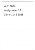 AUE2602 Assignment 2A Semester 2 2023
