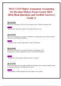 WGU C213 Object Assessment Accounting for Decision Makers Exam (Latest 2023/  2024) |Real Questions and Verified Answers | Grade A 
