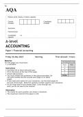 AQA A-level ACCOUNTING Paper 1 Financial Accounting QUESTION PAPER 2023
