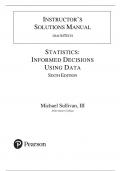 Solution Manual for Statistics Informed Decisions Using Data, 6th edition By Michael Sullivan III