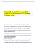 Tennessee Life and Health Insurance bundled exam questions and answers well illustrated.