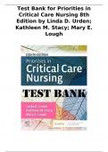 Test Bank for Priorities in Critical Care Nursing 8th Edition by Linda D. Urden; Kathleen M. Stacy; Mary E. Lough 