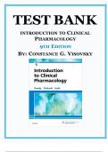 COMPLETE Test Bank - Introduction to Clinical Pharmacology, 9th Edition (Visovsky, 2019), Chapter 1-19 | All Chapters